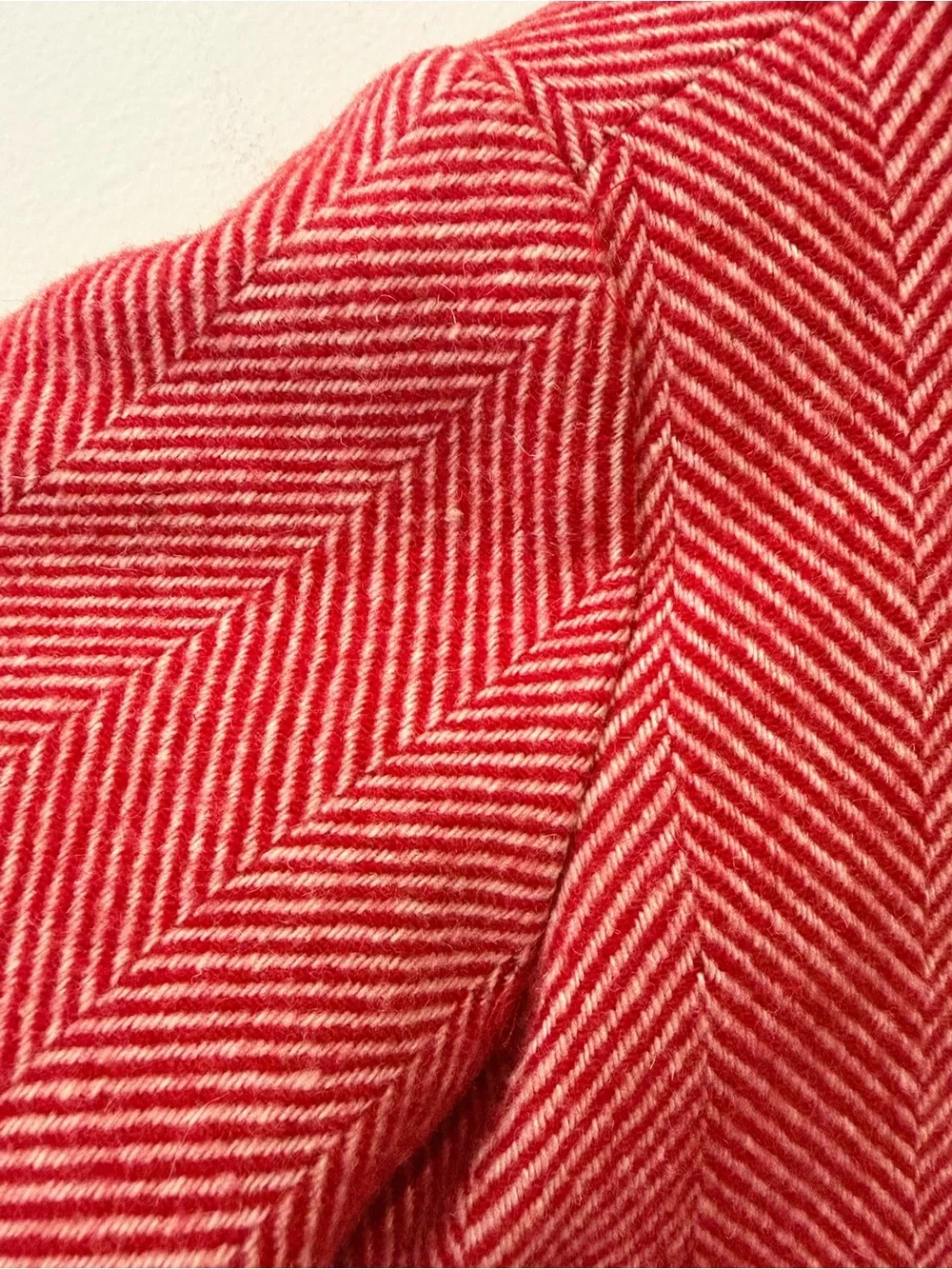 Vintage GAP Girls Red Herringbone Pea Coat holiday wool blend Christmas photos 2